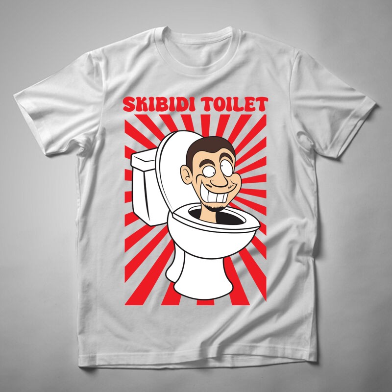 Férfi póló Skibidi Toilet Piros