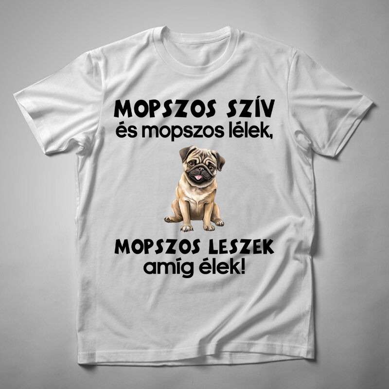 Férfi póló Mopszos Szív Mopszos Lélek