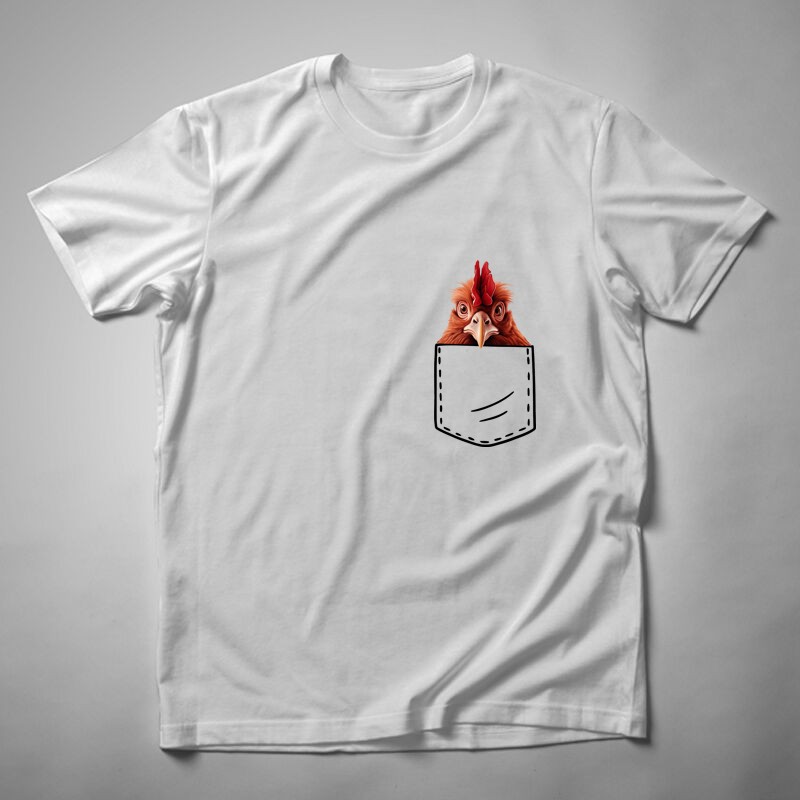 Férfi póló Tyúk Zseb