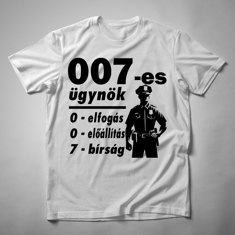 Férfi póló 007-es Ügynök RENDŐR