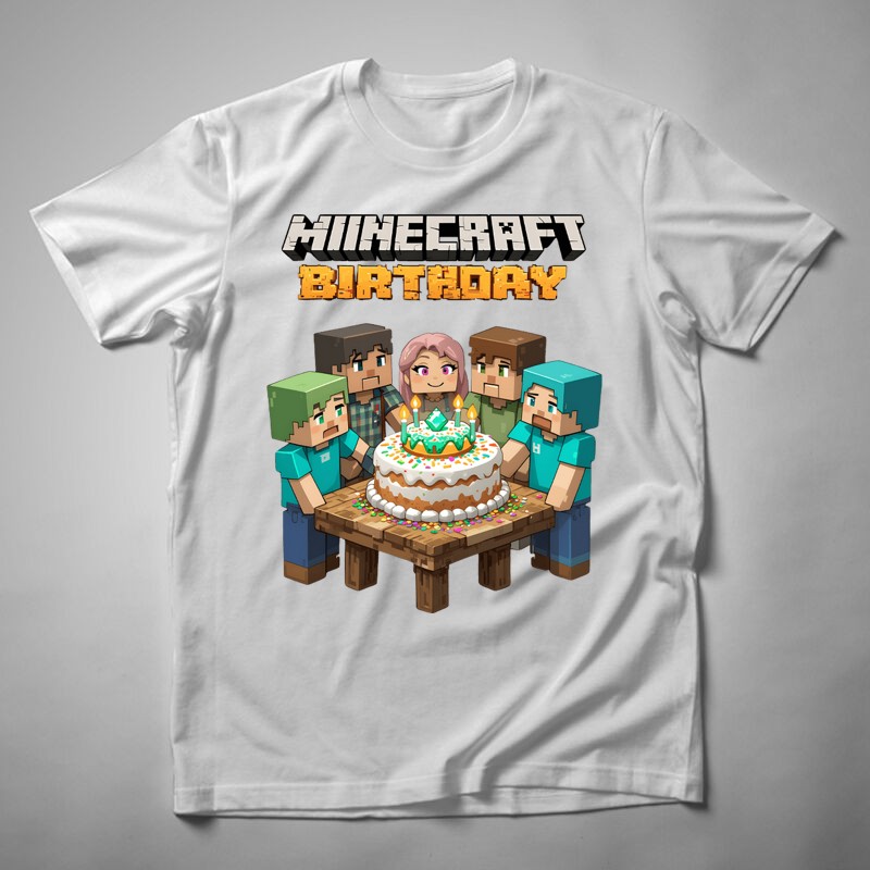 Férfi póló Minecraft Birthday