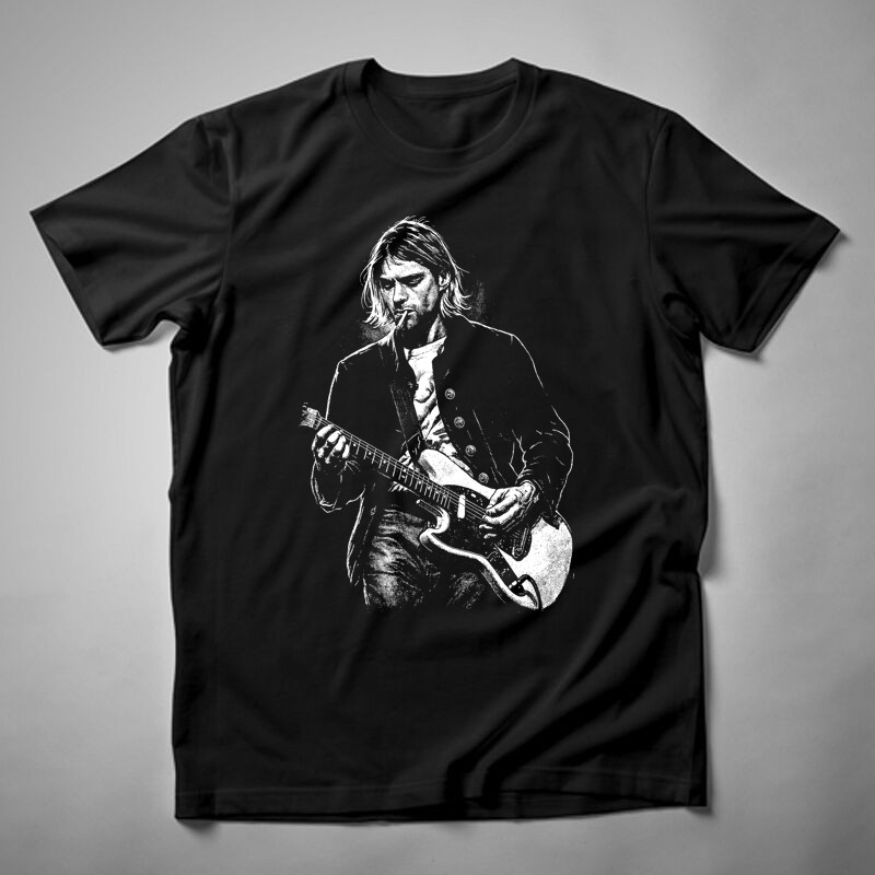 Férfi póló Kurt Cobain Gitározik