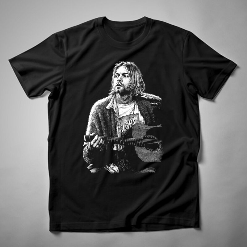 Férfi póló Kurt Cobain Gitár