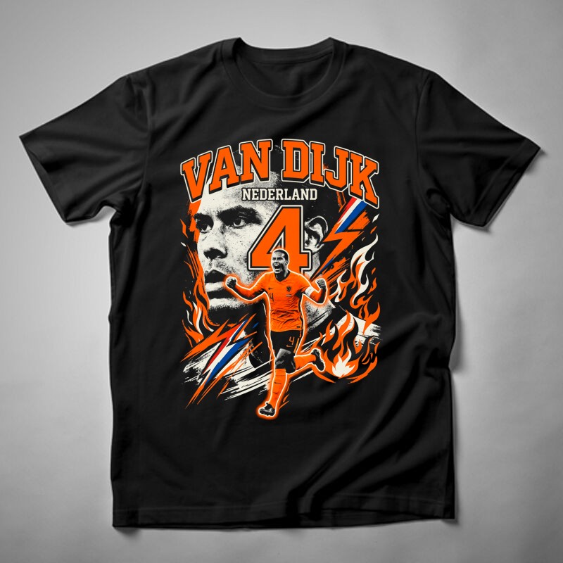 Férfi póló Virgil Van Dijk Bootleg