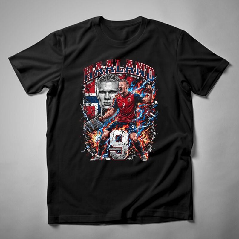 Férfi póló Haaland Bootleg