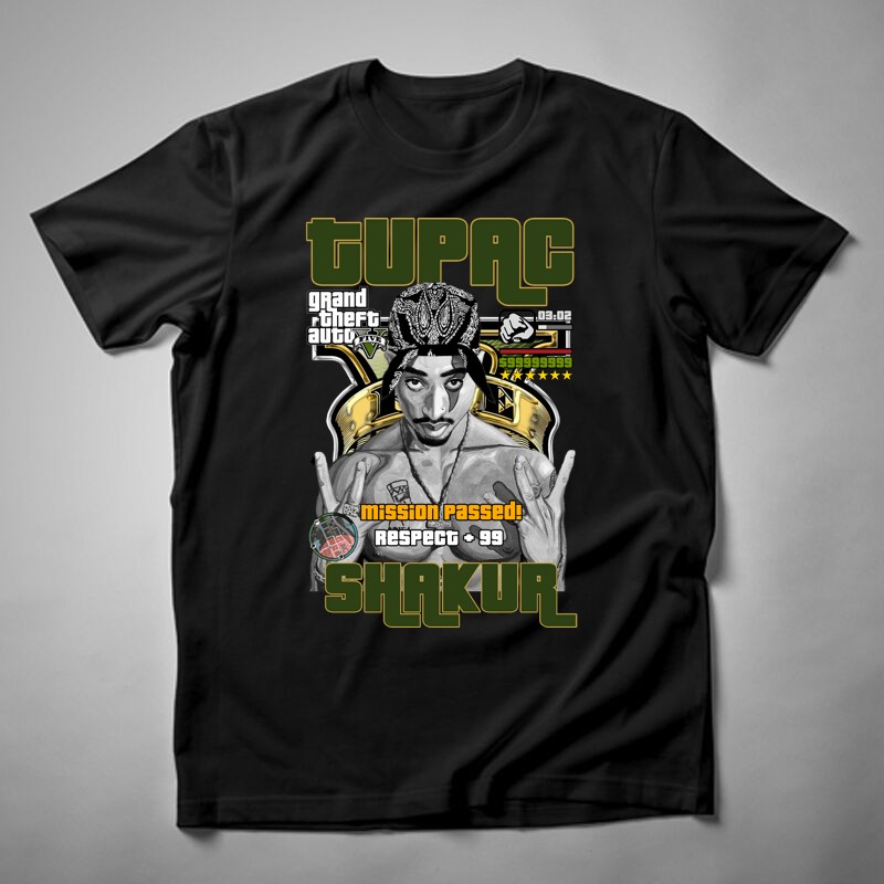 Férfi póló Tupac Shakur GTA