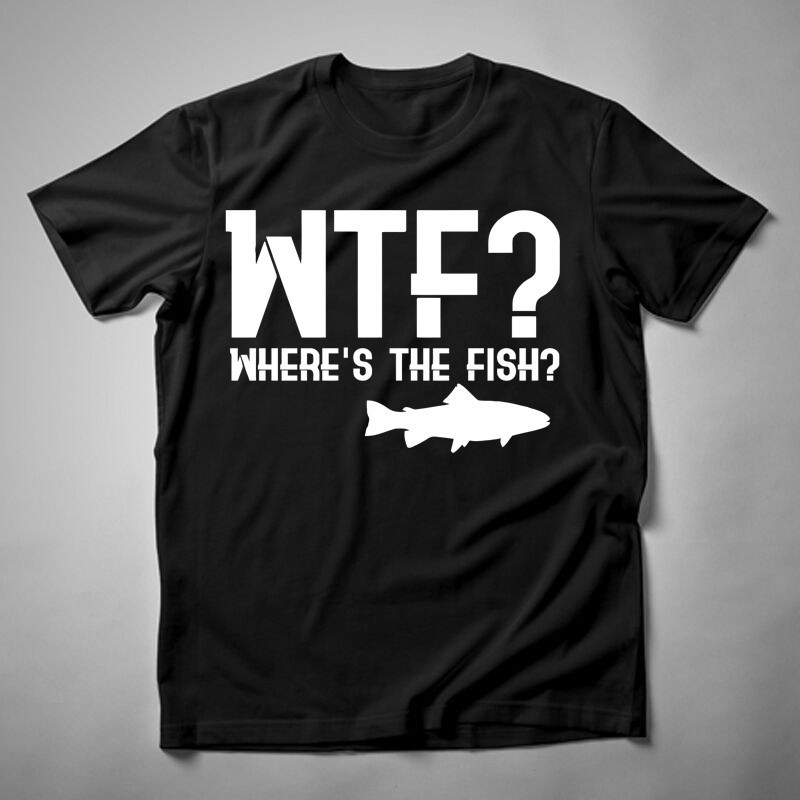 Férfi póló WTF ? Where's The Fish ?