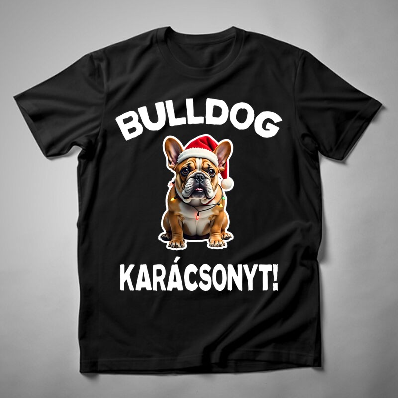 Férfi póló Bulldog Karácsonyt