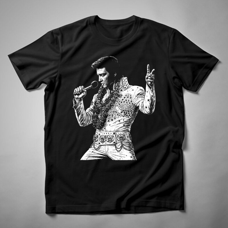 Férfi póló Elvis Énekel