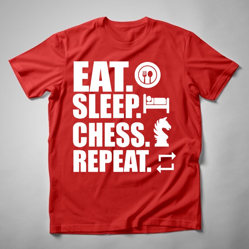 Férfi póló Eat Sleep Chess