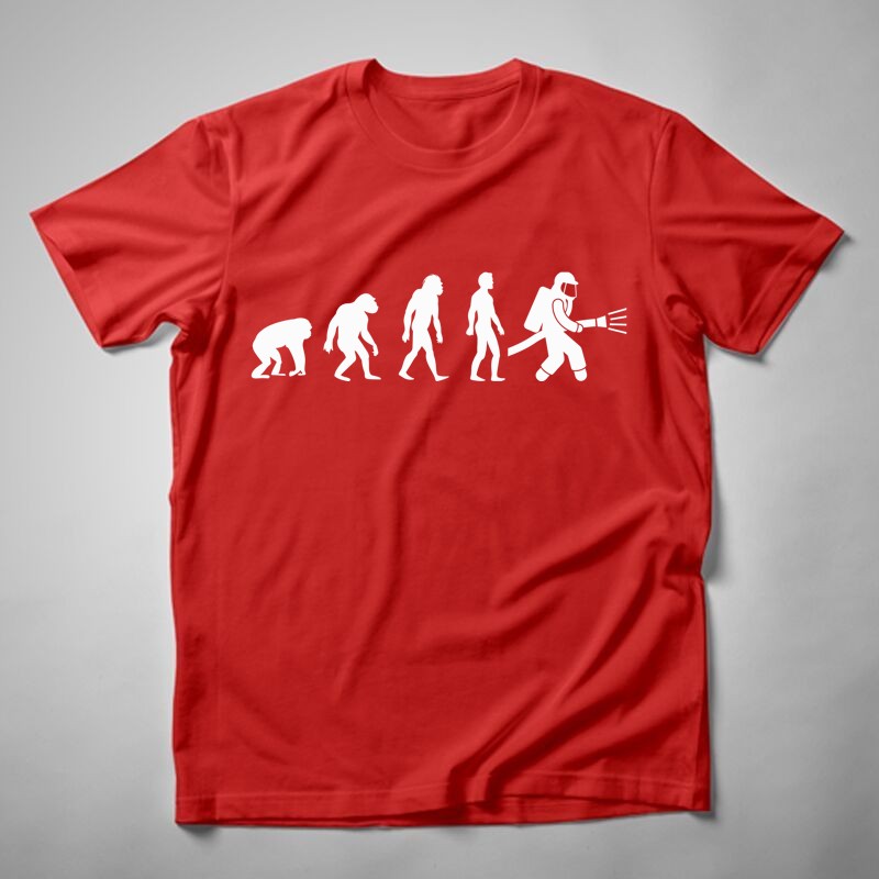 Férfi póló Tűzoltó Evolúció
