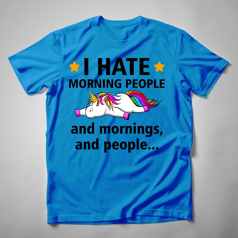 Férfi póló I Hate Morning People Unikornis