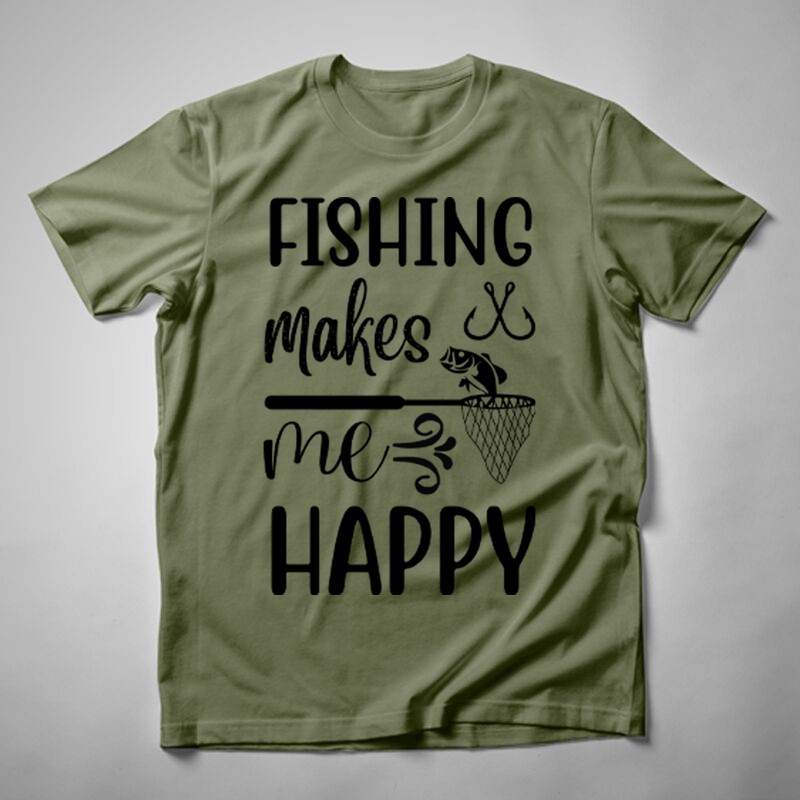 Férfi póló Fishing Makes Me Happy