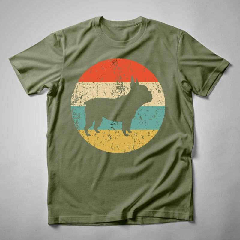 Férfi póló Francia Bulldog Retro