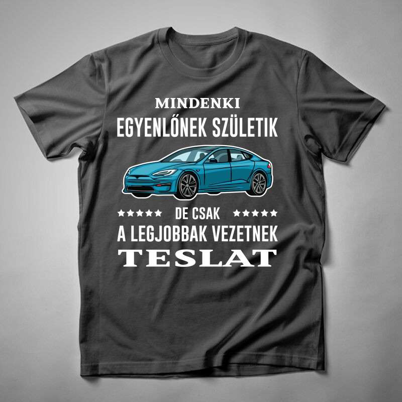Férfi póló Mindenki Egyenlőnek Születik TESLA
