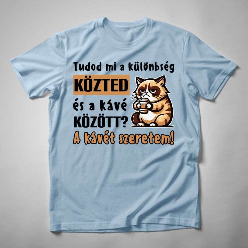 Férfi póló Tudod Mi A Különbség Cica