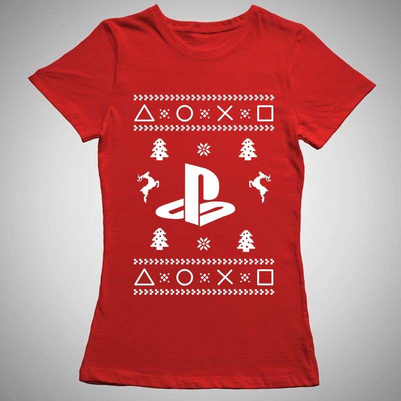 Női póló Playstation Karácsony