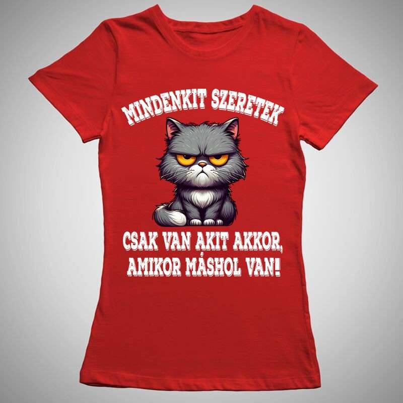 Női póló Mindenkit Szeretek Cica