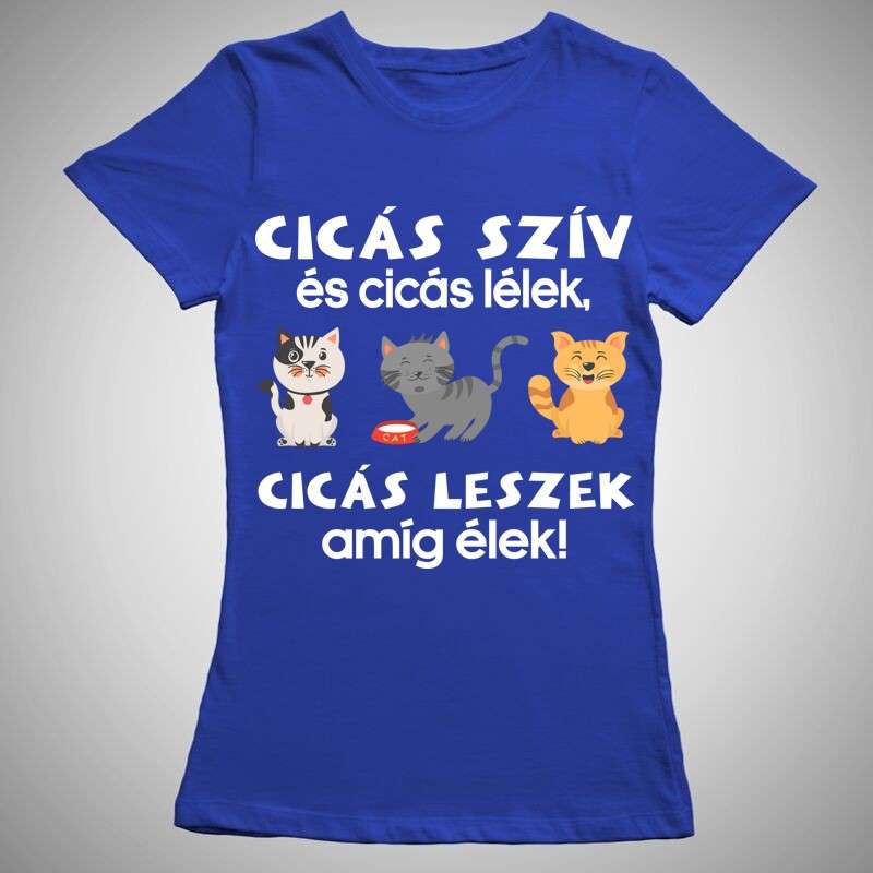 Női póló Cicás Szív