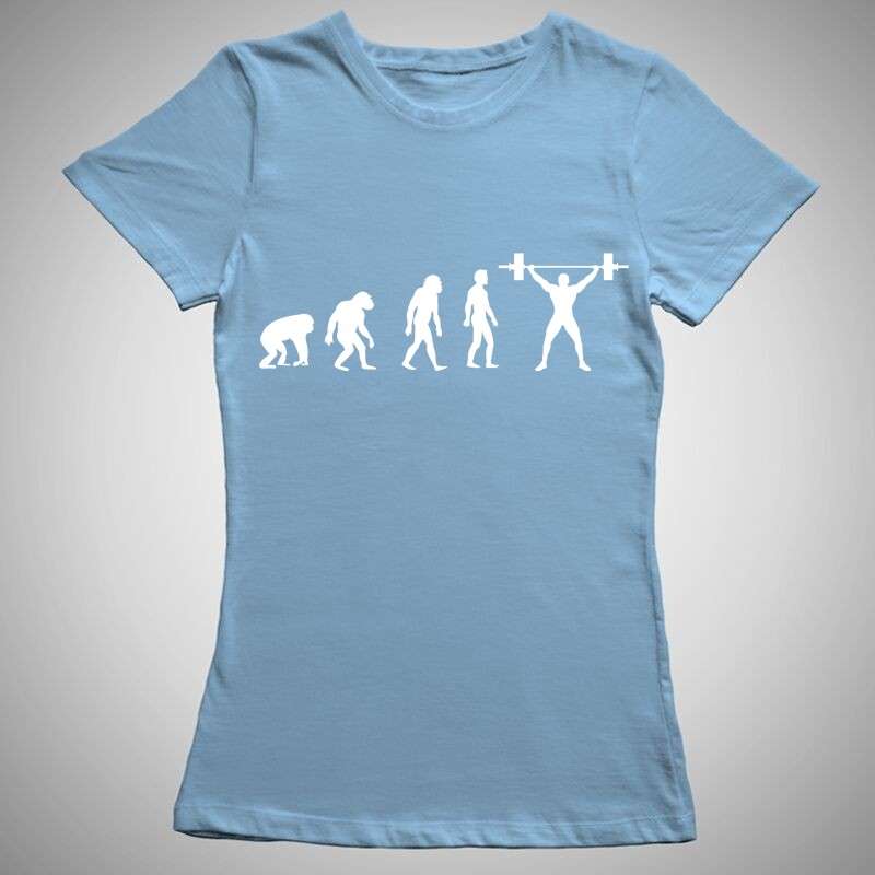 Női póló Súlyemelő Evolúció
