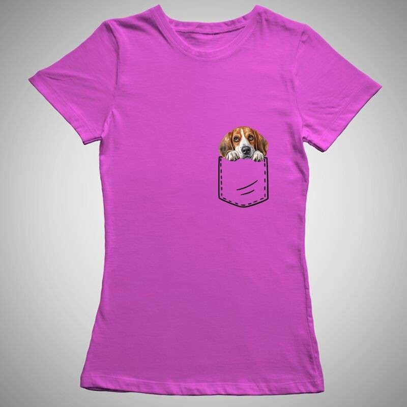 Női póló Beagle Zseb
