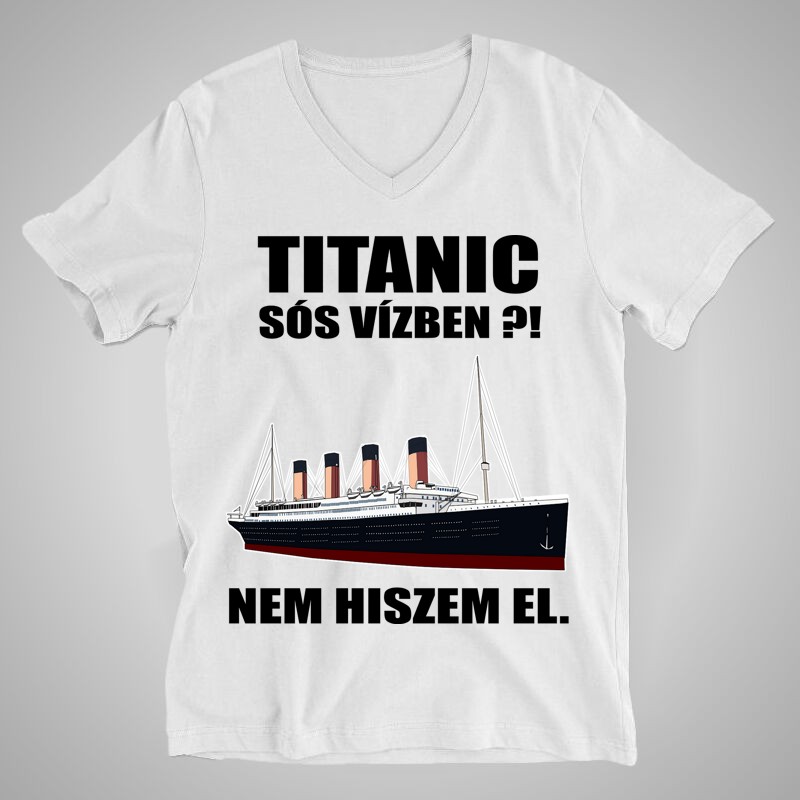 Férfi V-nyakú póló Titanic