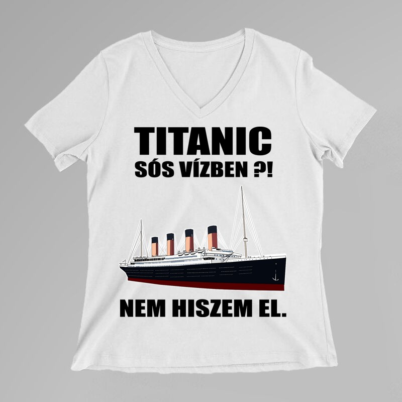 Női V-nyakú póló Titanic