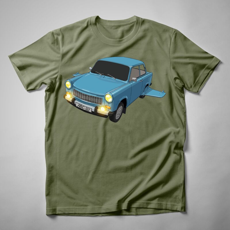Férfi póló Flying Trabant Egyedi Rendszámmal