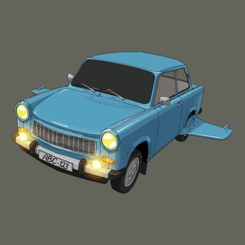 Flying Trabant Egyedi Rendszámmal